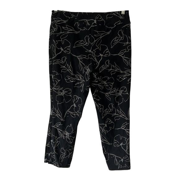 Jules & Leopold Ankle pant Black & White Print Pull On Stretch Casual Comfy - Picture 2 of 9